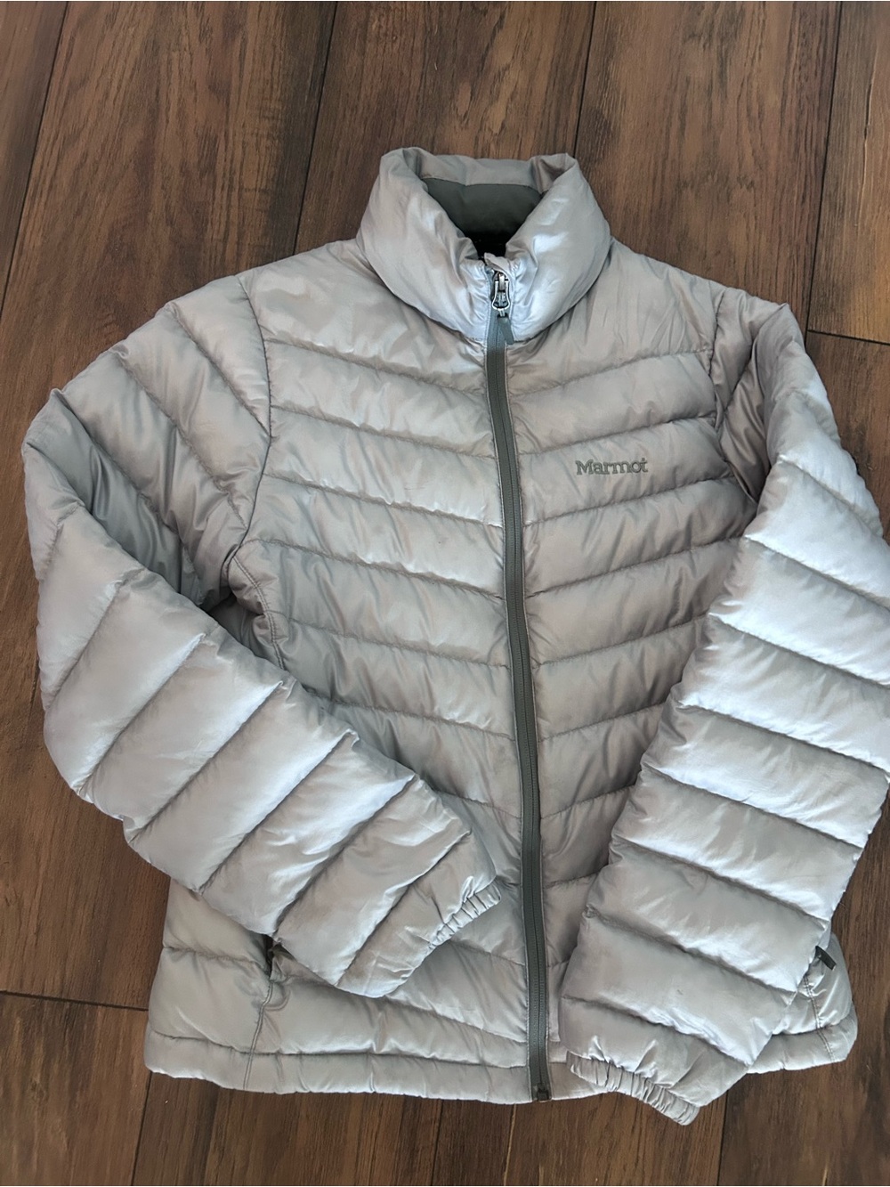 Marmot Light Gray Quilted Packable Jacket